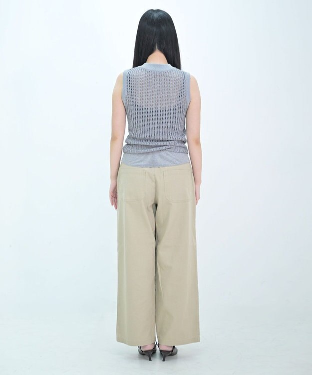 TOQUE 25SS新作〈大草直子さんアドバイザー〉【天然素材】シルク×コットン粗メッシュニットノースリーブ グレー