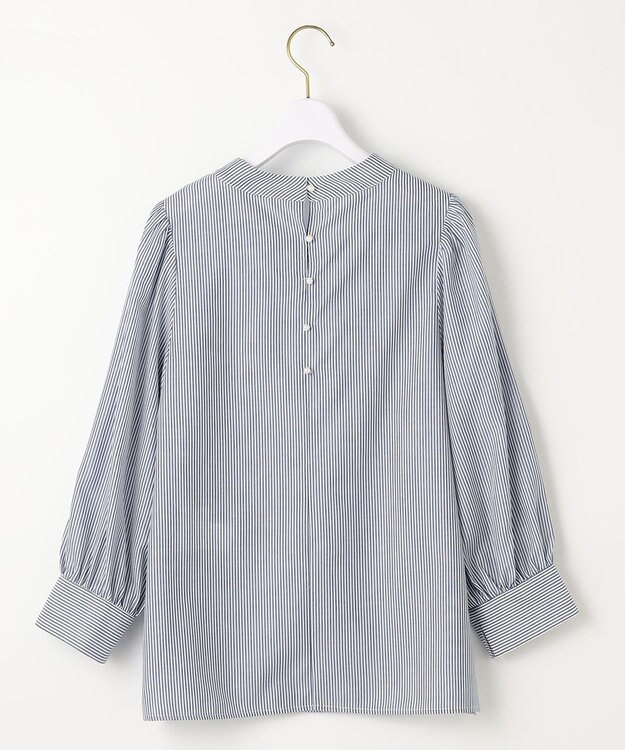 ANY SIS S 【洗える】フェイクパールストライプ ブラウス ネイビーストライプ