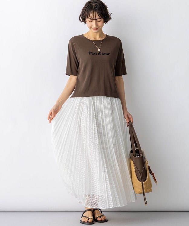 23区 【先行予約】レース プリーツスカート オフ系