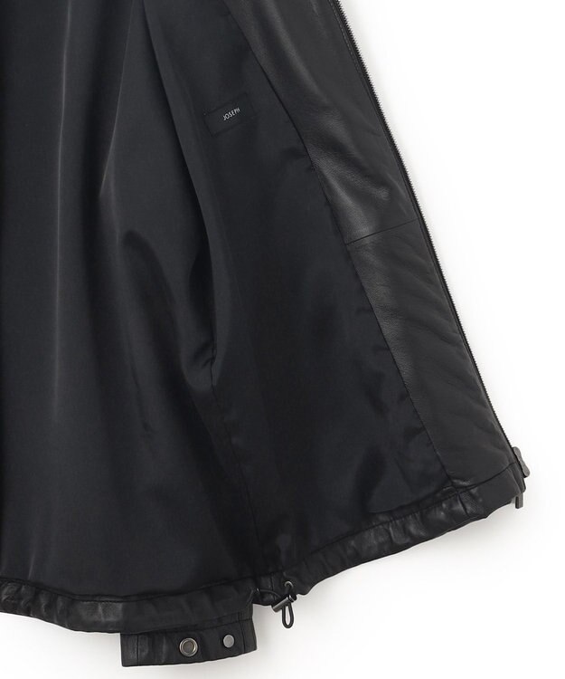 JOSEPH HOMME ライトラムナッパレザー　フードブルゾン ブラック系