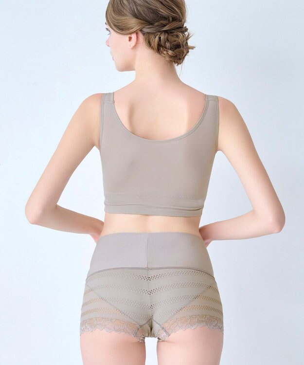 BRADELIS New York 【BRADELIS Me】 オールインワンスタイルショーツ ブラデリス 綿混ショーツ ダークグレージュ