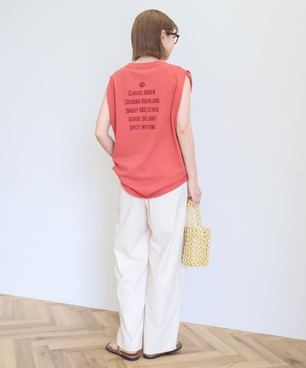 AMERICAN HOLIC ロゴ刺繍ノースリーブプルオーバー Orange