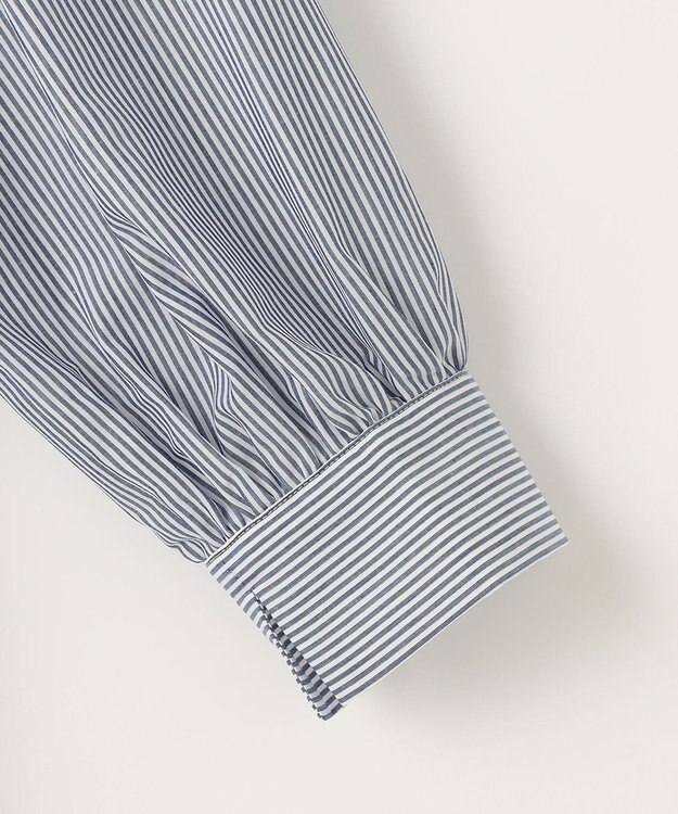 ANY SIS S 【洗える】フェイクパールストライプ ブラウス ネイビーストライプ