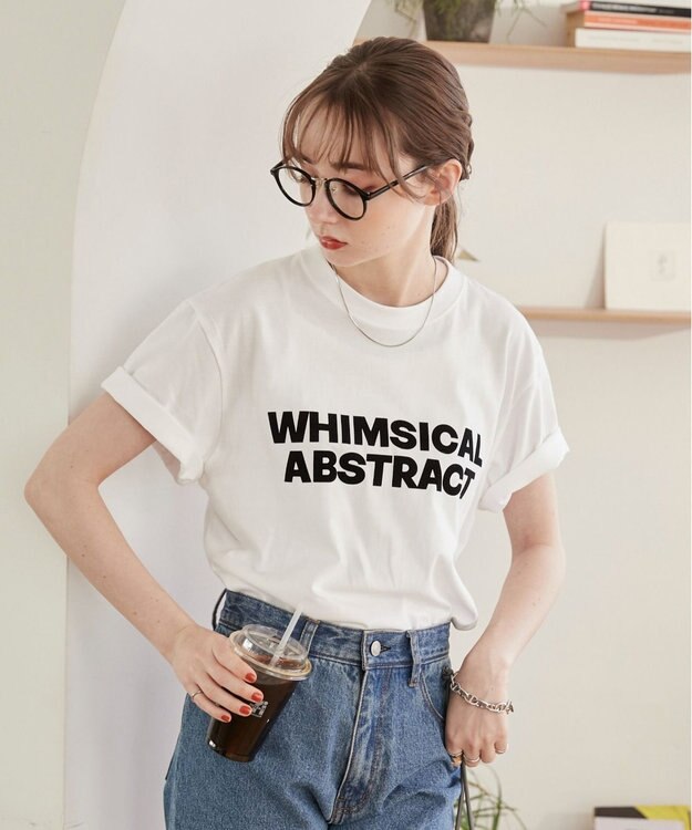 WEGO 【ANGIE VINTAGE】フロッキーロゴプリントTシャツ 柄1