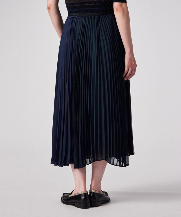 Paul Smith ブロッキング プリーツ スカート ネイビー