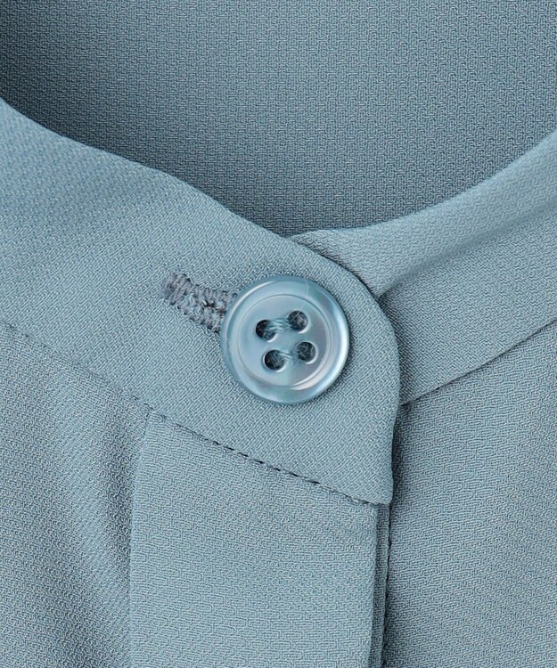 ICB 【洗える・UVケア】BackSatinAmunzen ラッフルデザインブラウス ライトブルーグレー系