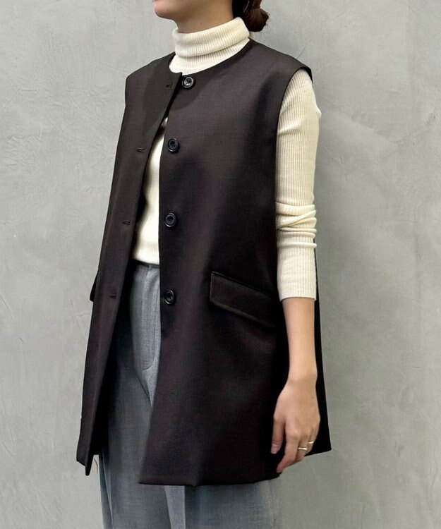 #Newans 大人気ジレが新素材で再登場！チュニックジレ ブラウン