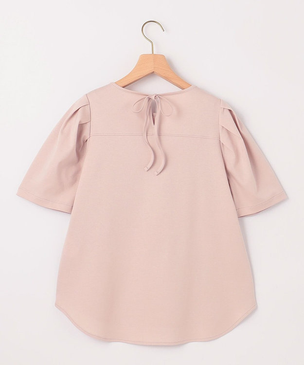 組曲 S 【洗える・接触冷感】タックスリーブポンチ カットソー ピンクベージュ系