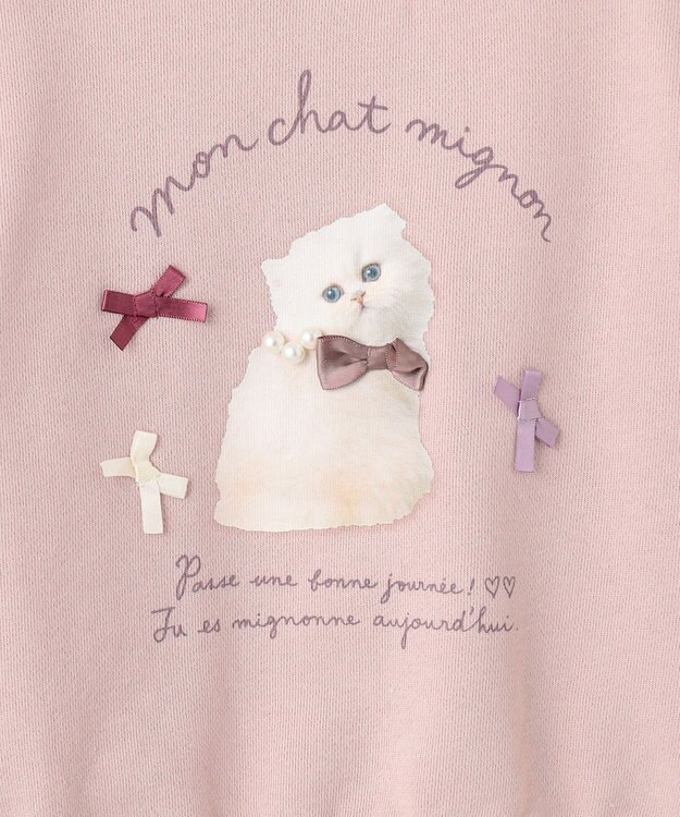 ANY KIDS フォトネコ 裏毛 トレーナー ピンク