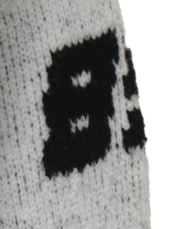 WEGO 配色スポーツグラフィックフラッフィーニットプルオーバー ホワイト