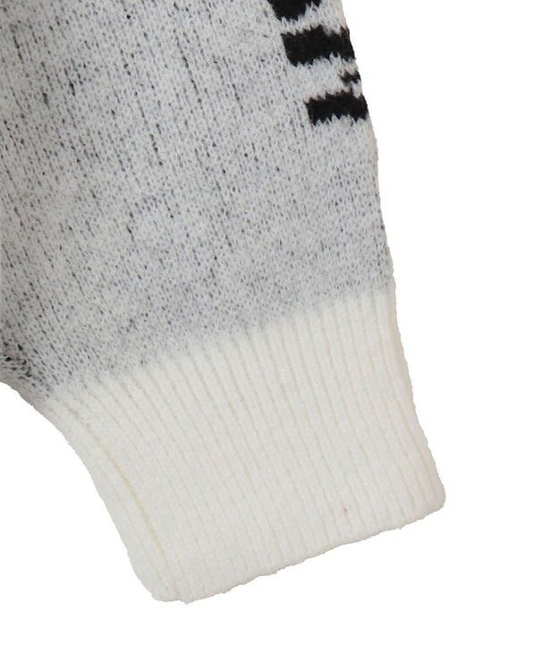 WEGO 配色スポーツグラフィックフラッフィーニットプルオーバー ホワイト