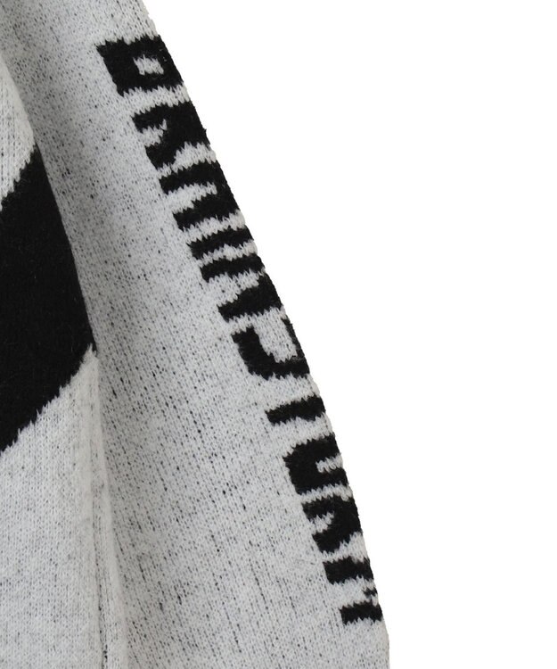 WEGO 配色スポーツグラフィックフラッフィーニットプルオーバー ホワイト