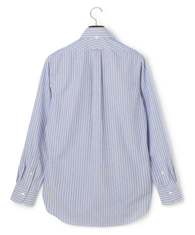 J.PRESS MEN 【PREMIUM PLEATS / 形態安定】イングリッシュストライプ ドレスシャツ / B.D. ネイビー系1