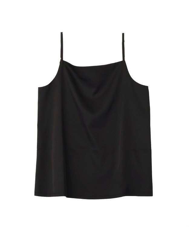 YECCA VECCA ボートネックサテンキャミ Black