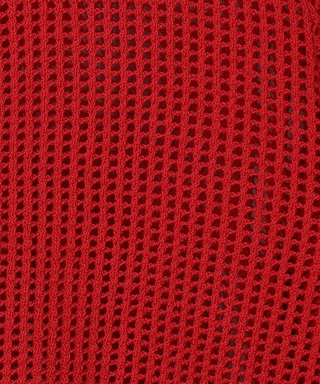 組曲 L 【先行予約・前後着用可】メッシュニット 七分袖カーディガン チェリー系