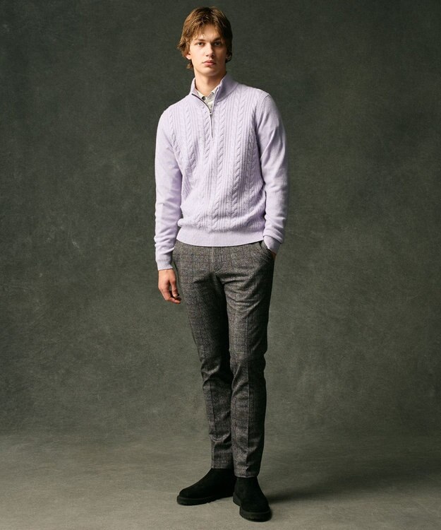 JOSEPH ABBOUD 【キングサイズ・自然な光沢感】コットンビエラフラワープリント シャツ アイボリー系5