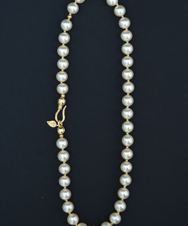 monshiro ラウンドガラスパールネックレス ホワイト