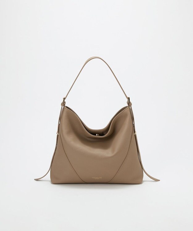 TOPKAPI 【TREASURE TOPKAPI】シュリンクレザー ワンハンドル 2way ショルダー バッグ グレージュ