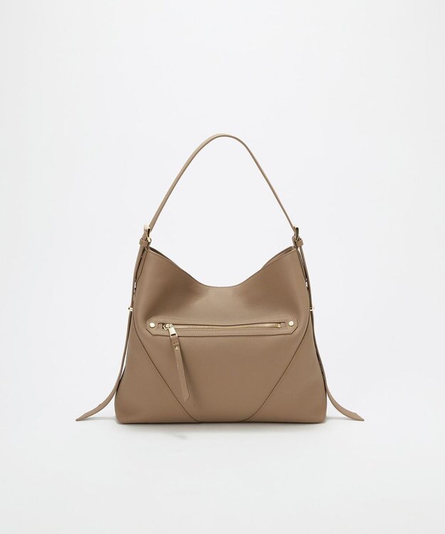 TOPKAPI 【TREASURE TOPKAPI】シュリンクレザー ワンハンドル 2way ショルダー バッグ グレージュ