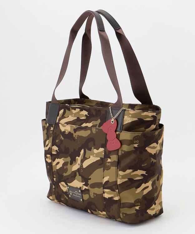 LA BAGAGERIE 【LA BAGAGERIE×HELLO KITTY】リボンチャーム付き　デイリートート　Mサイズ カーキ
