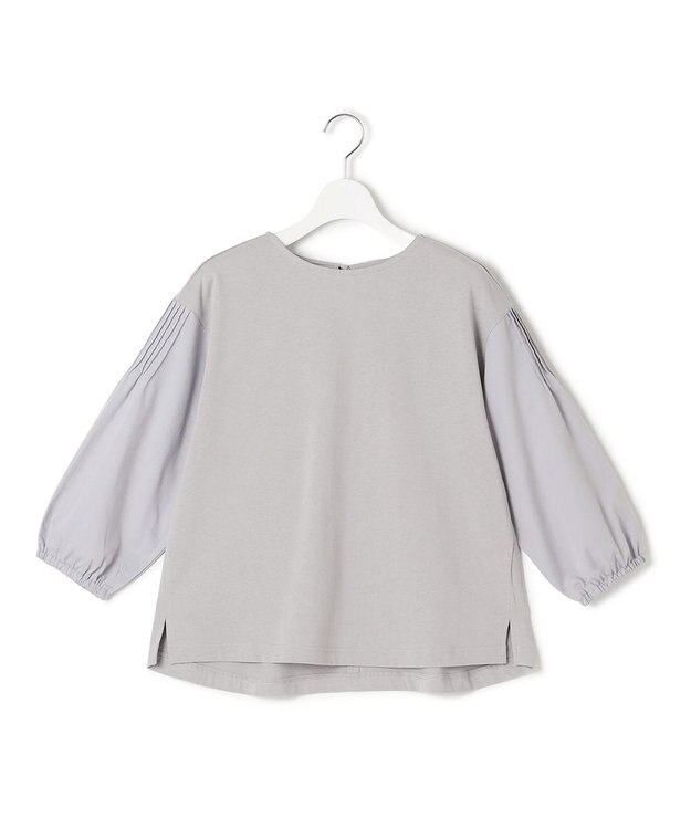 J.PRESS YORK STREET 【WOMEN】ファブリックスリーブ　プルオーバー ライトグレー系