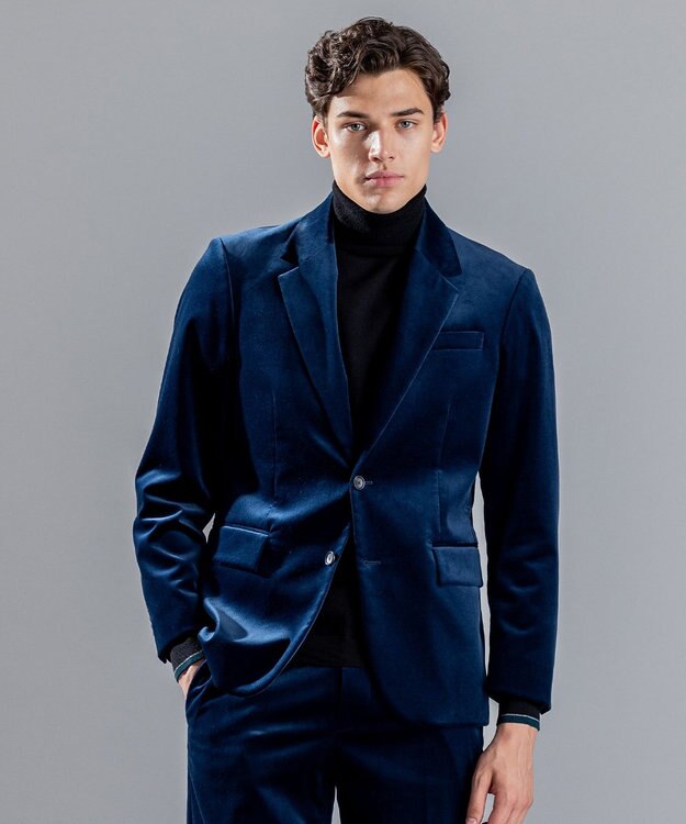JOSEPH HOMME PONTOGLIO VELVET JACKET ダルブルー系