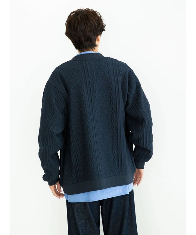 CRAFT STANDARD BOUTIQUE ケーブル柄カットカーディガン1 Navy