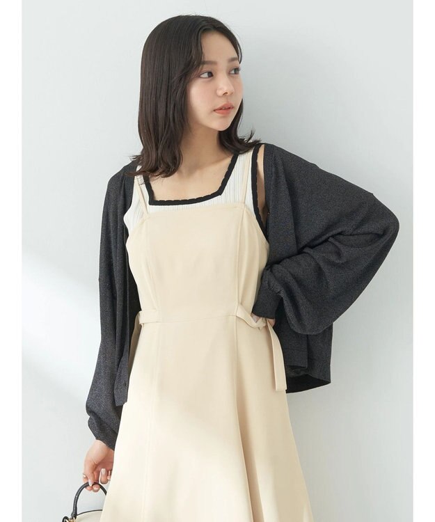 earth music&ecology シアーカーディガン Black