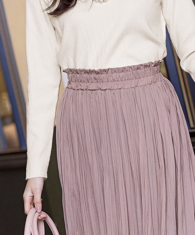 Tiaclasse 【安田美沙子さん着用・洗える】ヴィンテージサテンプリーツスカート ピンク