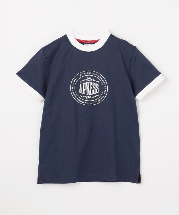 J.PRESS KIDS 【140-170cm】ビックロゴリンガー 半袖Ｔシャツ ネイビー