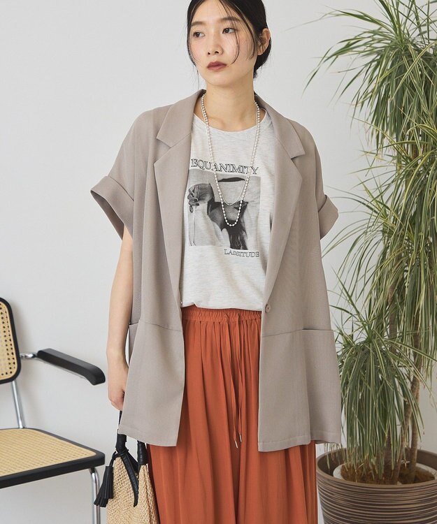 AMERICAN HOLIC メッシュフレンチジャケット Gray Beige