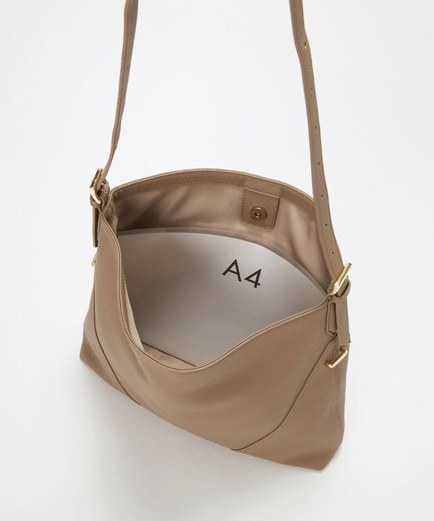 TOPKAPI 【TREASURE TOPKAPI】シュリンクレザー ワンハンドル 2way ショルダー バッグ グレージュ