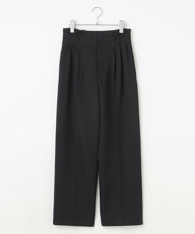 #Newans ハイウエスト2タックパンツ ブラック