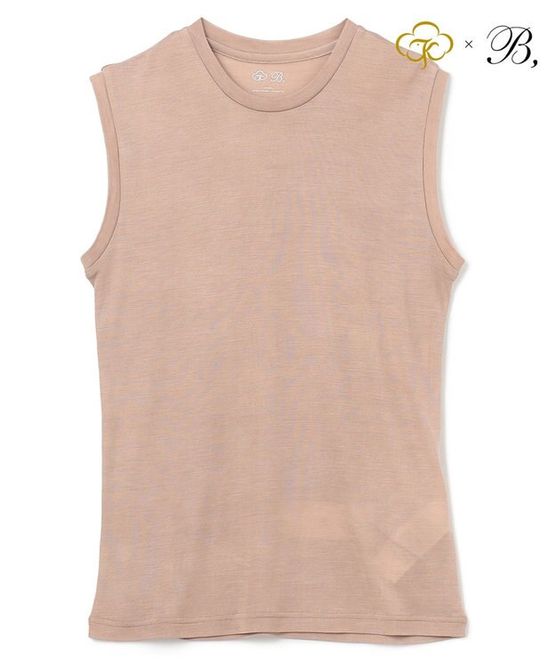 BEIGE， Washable Silk / Sleeveless T スリーブレスTシャツ Taupe