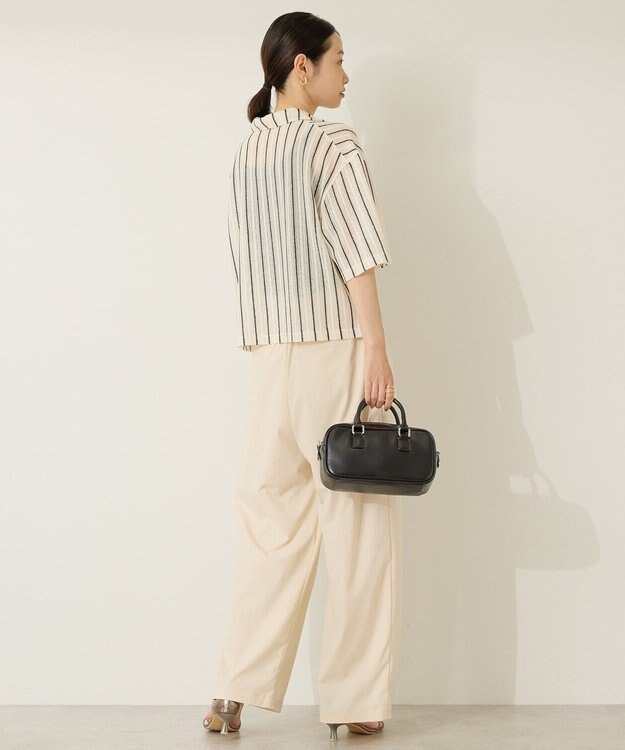 AMERICAN HOLIC メッシュ半袖ブラウス Stripe