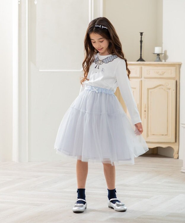 組曲 KIDS 【110-140㎝】トロンプルイユロン Tシャツ オフホワイト