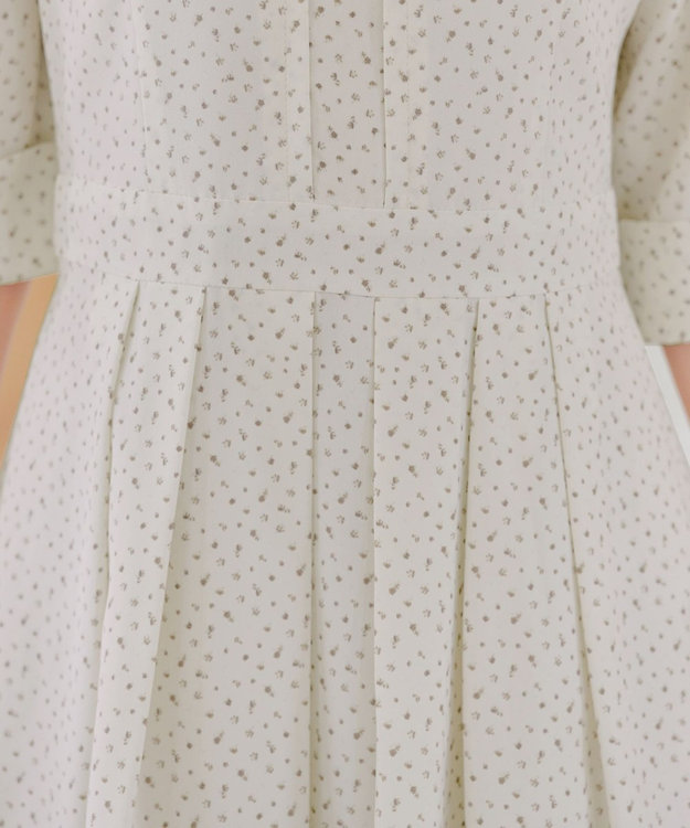 Tiaclasse L 【洗える】変形ドット柄ワンピース アイボリー