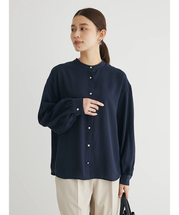 Green Parks ・ＥＬＥＮＣＡＲＥ　ＤＵＥ　バックプリーツブラウス Navy