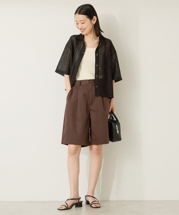 AMERICAN HOLIC メッシュ半袖ブラウス Black