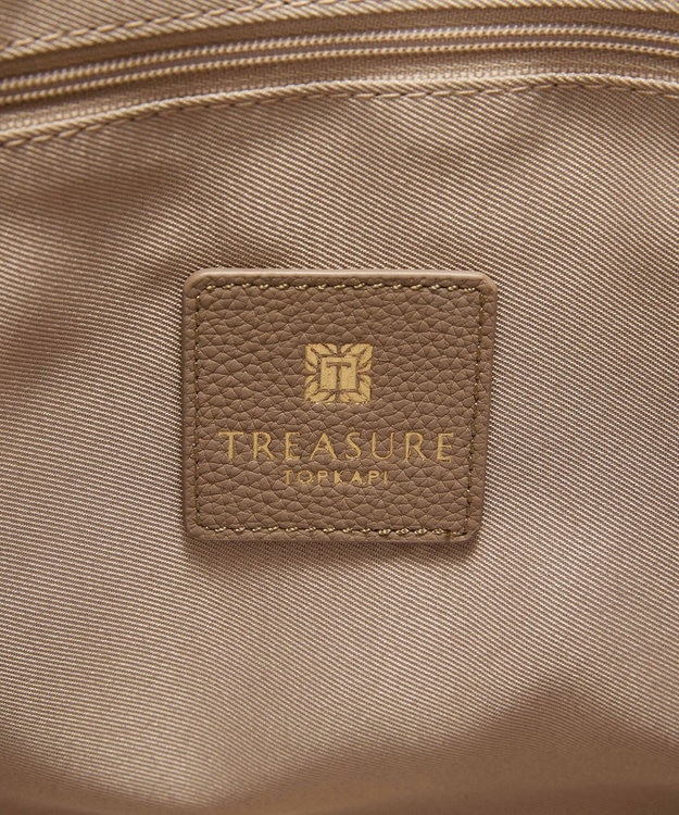 TOPKAPI 【TREASURE TOPKAPI】シュリンクレザー ワンハンドル 2way ショルダー バッグ グレージュ