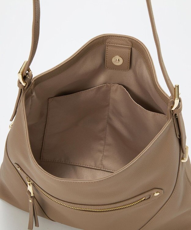 TOPKAPI 【TREASURE TOPKAPI】シュリンクレザー ワンハンドル 2way ショルダー バッグ グレージュ