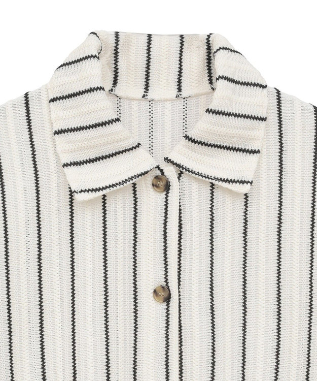 AMERICAN HOLIC メッシュ半袖ブラウス Stripe