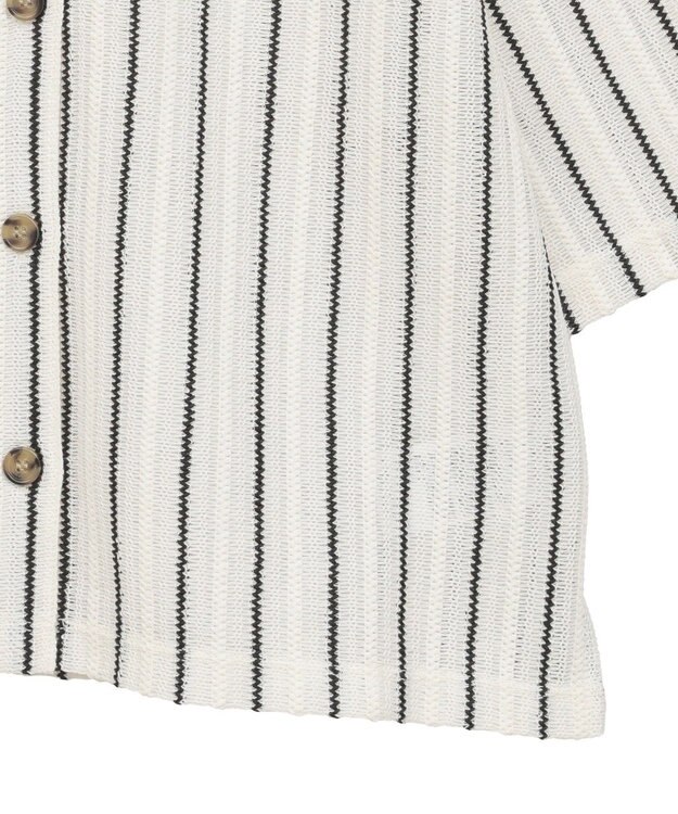 AMERICAN HOLIC メッシュ半袖ブラウス Stripe