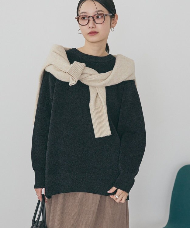 AMERICAN HOLIC 【選べる丈】モールニットプルオーバー Black