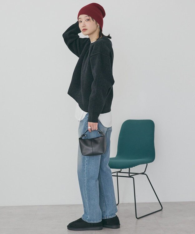 AMERICAN HOLIC 【選べる丈】モールニットプルオーバー Black