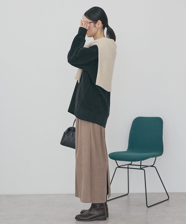 AMERICAN HOLIC 【選べる丈】モールニットプルオーバー Black