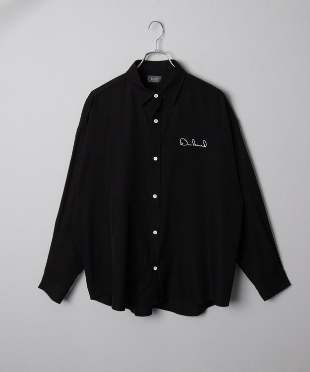 WEGO アムンゼンワンポイントBIGシャツ（LS） ブラック