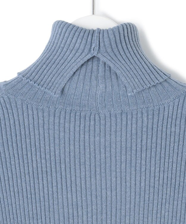 J.PRESS YORK STREET 【WOMEN】ANTI PILLING WOOL リブタートルニット サックスブルー系