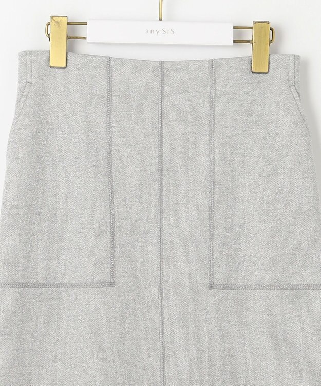 ANY SIS 【洗える】ラメ裏毛 スカート シルバー