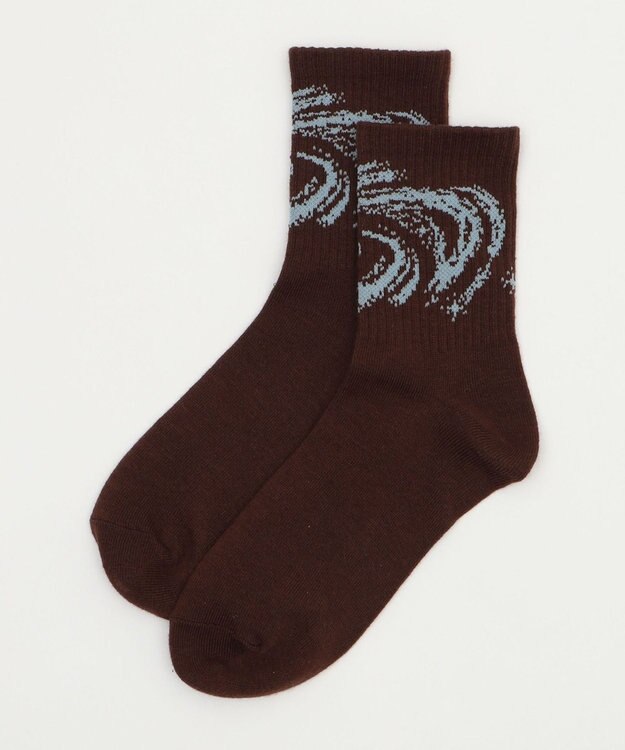 WEGO グラフィックデザインソックス ブラウン